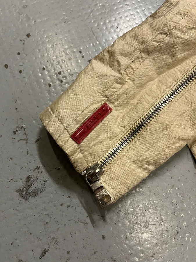 SS2005 Prada Technical Beige Nylon Linea Rossa Jacket fANbcLI 6