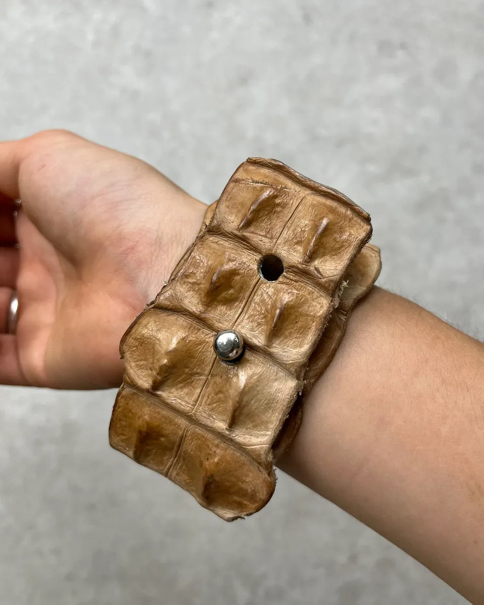 SS2005 Roberto Cavalli Beige Crocodile Bracelet  BQxsbPA 3