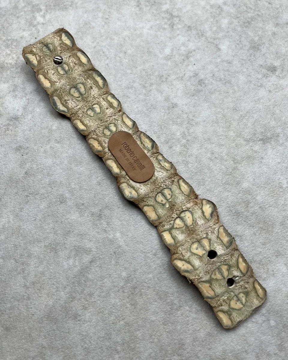 SS2005 Roberto Cavalli Beige Crocodile Bracelet  BQxsbPA 6