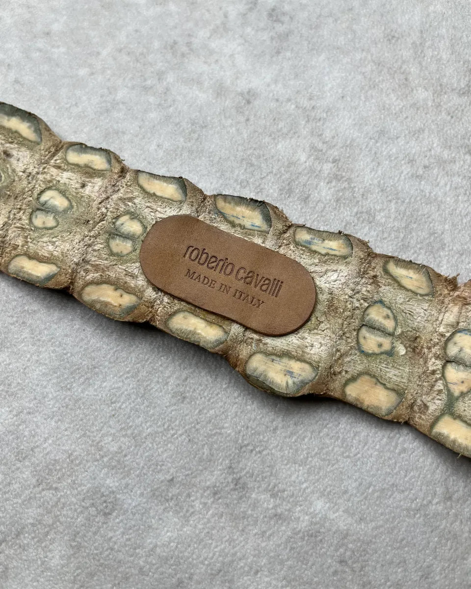 SS2005 Roberto Cavalli Beige Crocodile Bracelet  BQxsbPA 7