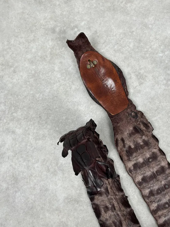 SS2005 Roberto Cavalli Brown Corcodile Leather Belt OliCOOW 7