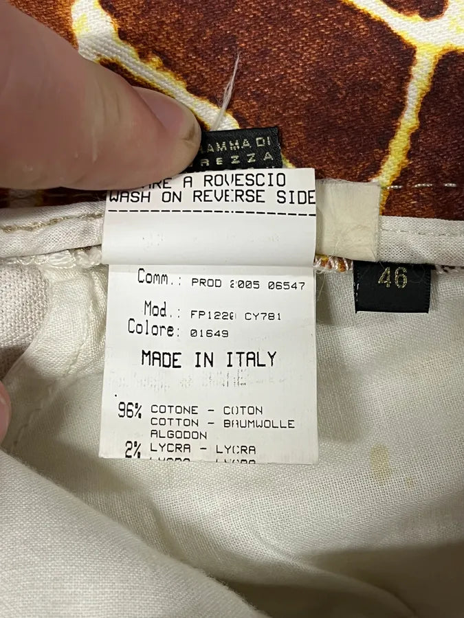 SS2005 Roberto Cavalli Cow Print Effect Brown Pants FwfXDDT 12