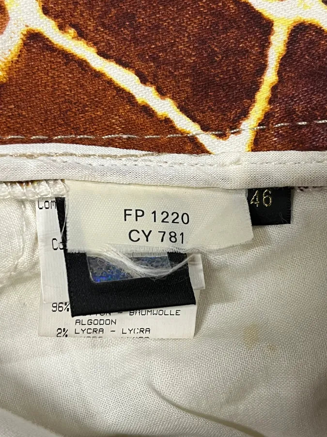 SS2005 Roberto Cavalli Cow Print Effect Brown Pants FwfXDDT 11