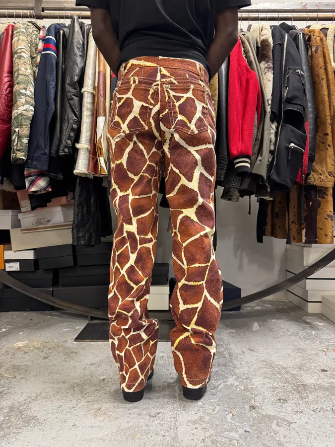 SS2005 Roberto Cavalli Cow Print Effect Brown Pants FwfXDDT 3