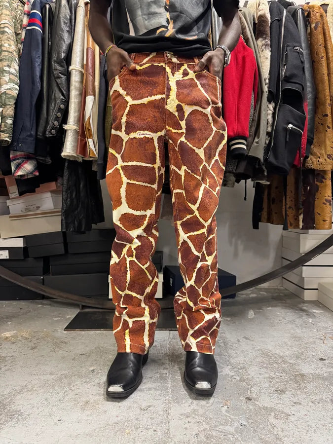 SS2005 Roberto Cavalli Cow Print Effect Brown Pants FwfXDDT 1