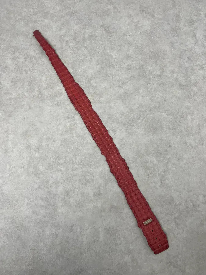 SS2005 Roberto Cavalli Red Crocodile Leather Belt BXVzvCO 3
