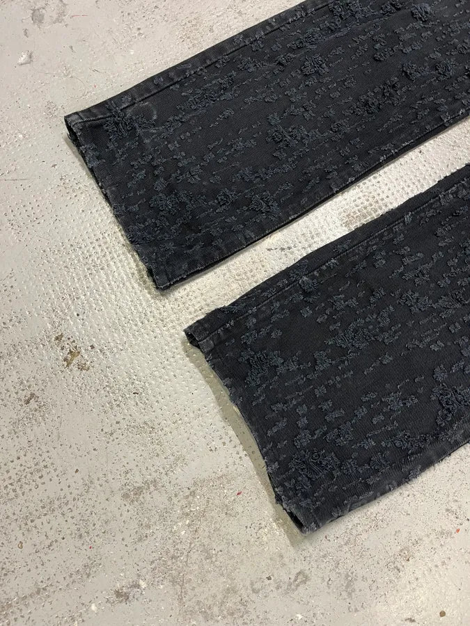 SS2005 Versace Black Distressed Effect Denim Jeans DadUTdB 6