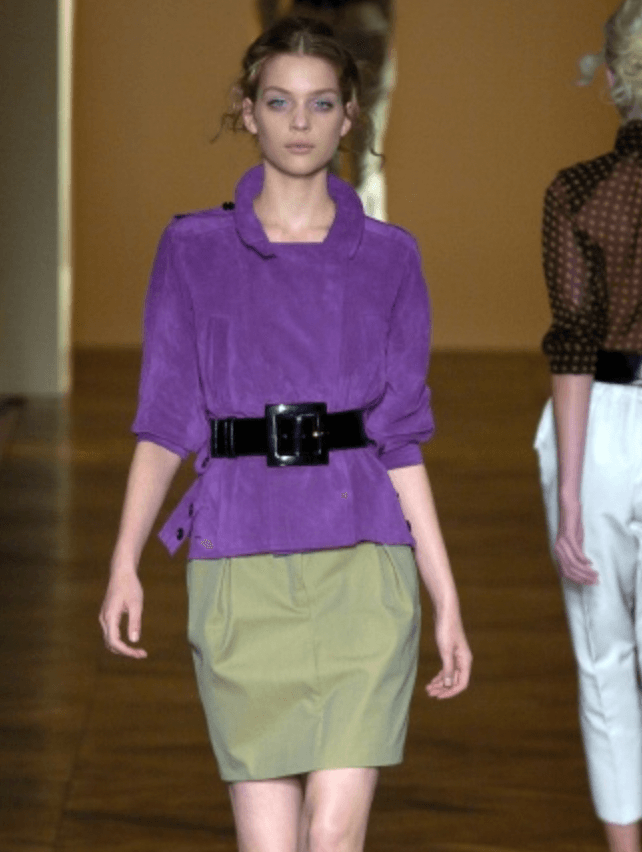 SS2005 Yves Saint Laurent Purple Suede Cropped Leather Jacket hrBBauD 1