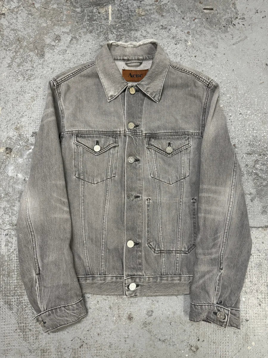 SS2006 Acne Studios Grey Distressed Denim Jacket (M) DIbGcZO 0