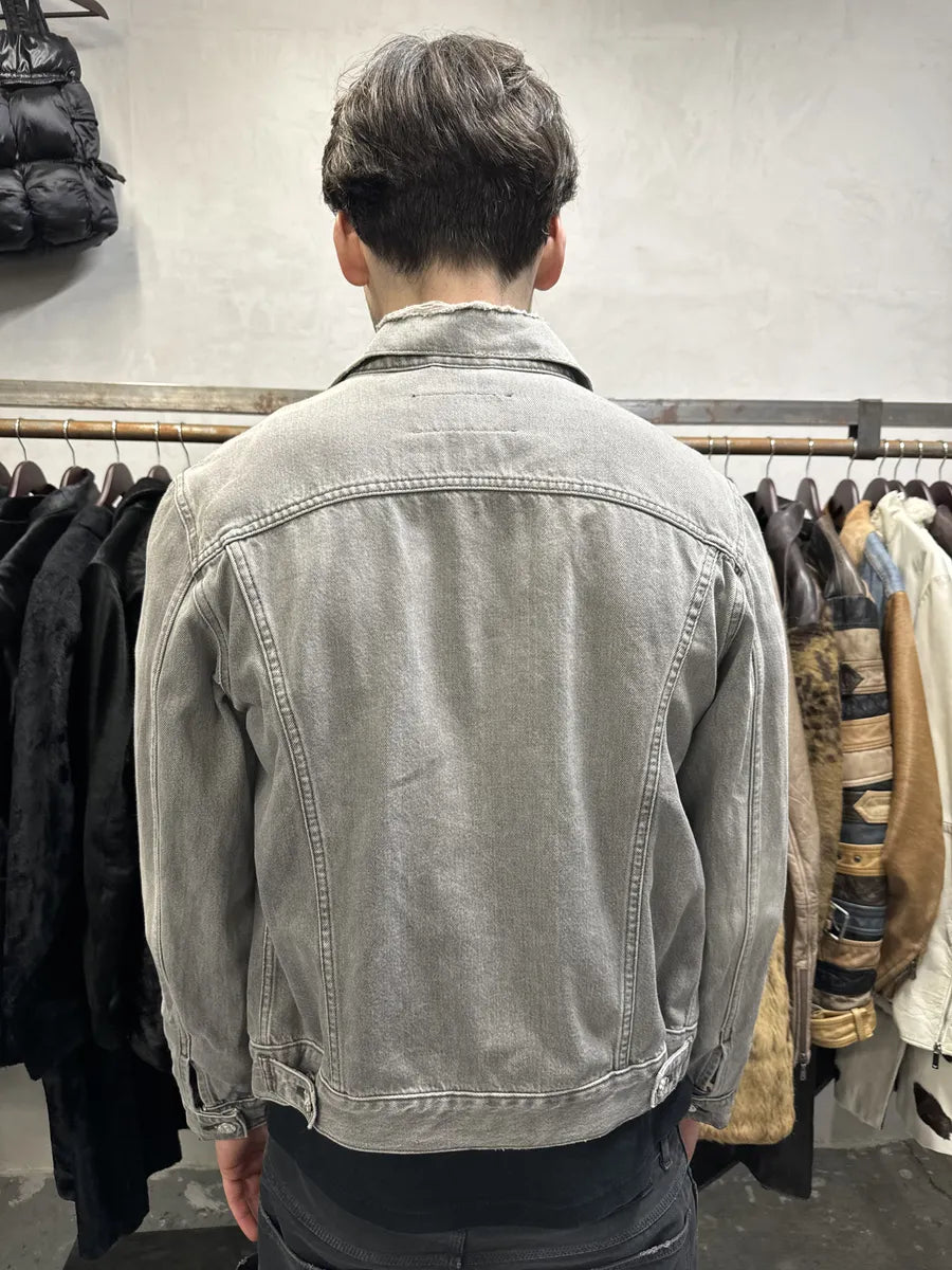 SS2006 Acne Studios Grey Distressed Denim Jacket (M) DIbGcZO 2