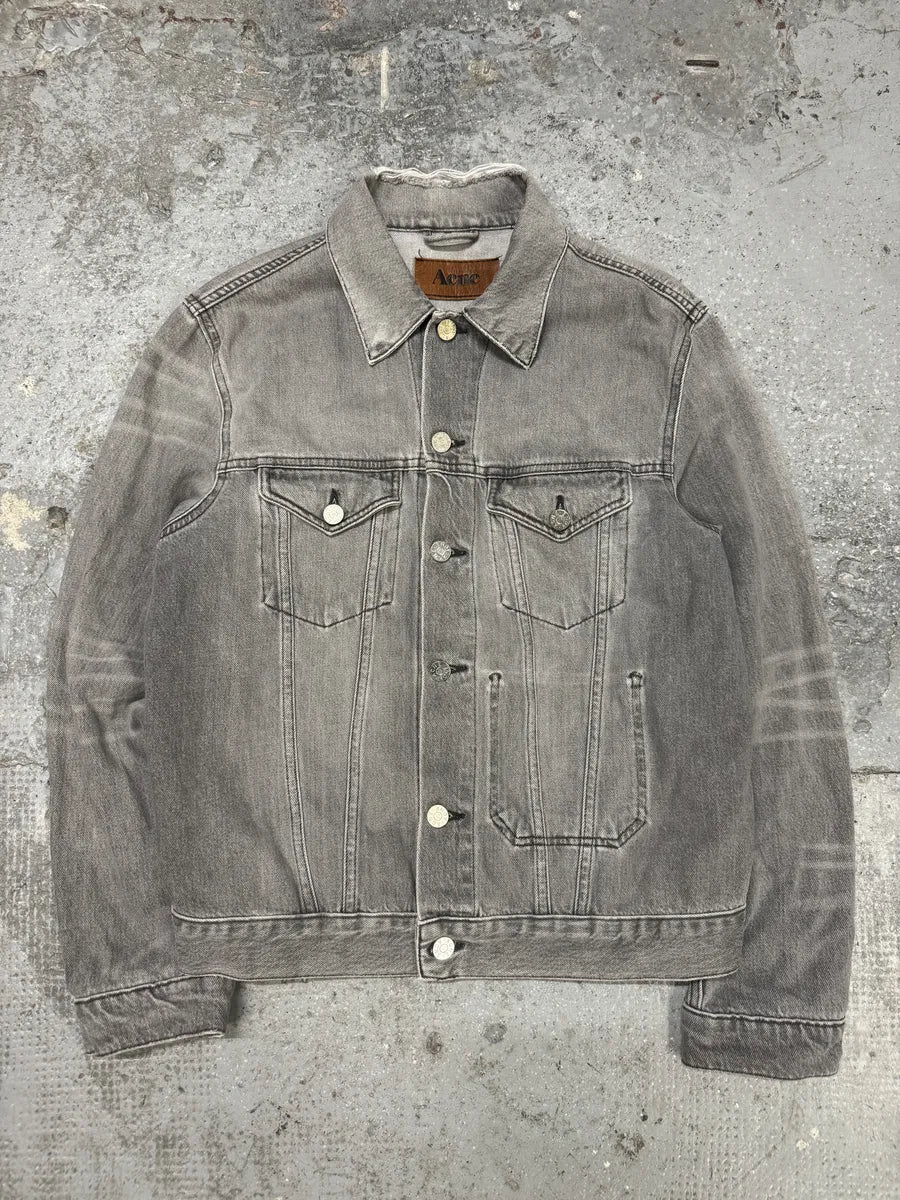 SS2006 Acne Studios Grey Distressed Denim Jacket (M) DIbGcZO 5