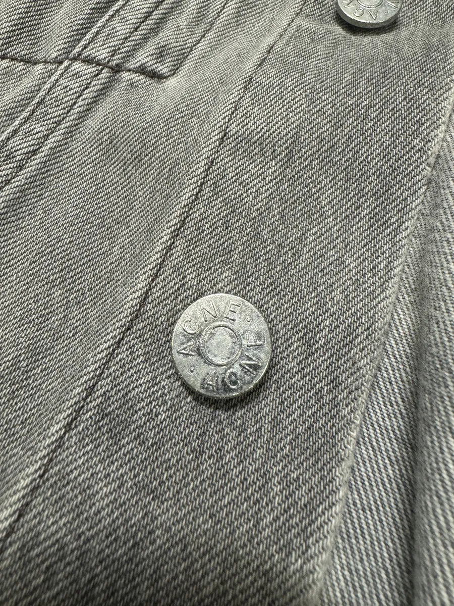 SS2006 Acne Studios Grey Distressed Denim Jacket (M) DIbGcZO 8