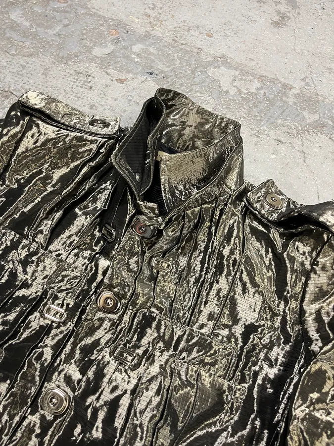 SS2007 Balenciaga Grey Nylon Metallic Jacket zMKncwN 5