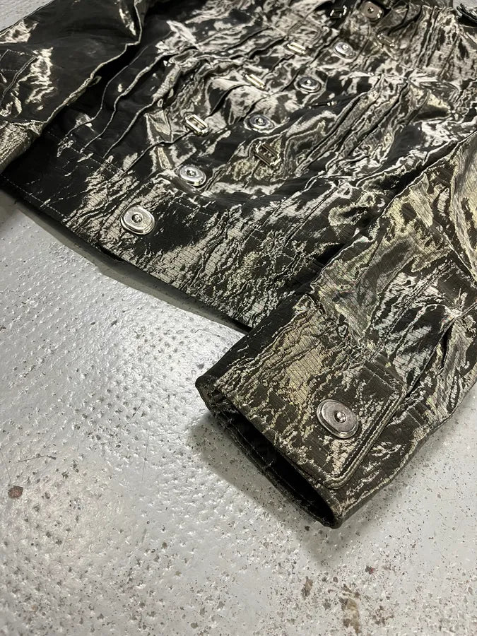 SS2007 Balenciaga Grey Nylon Metallic Jacket zMKncwN 6