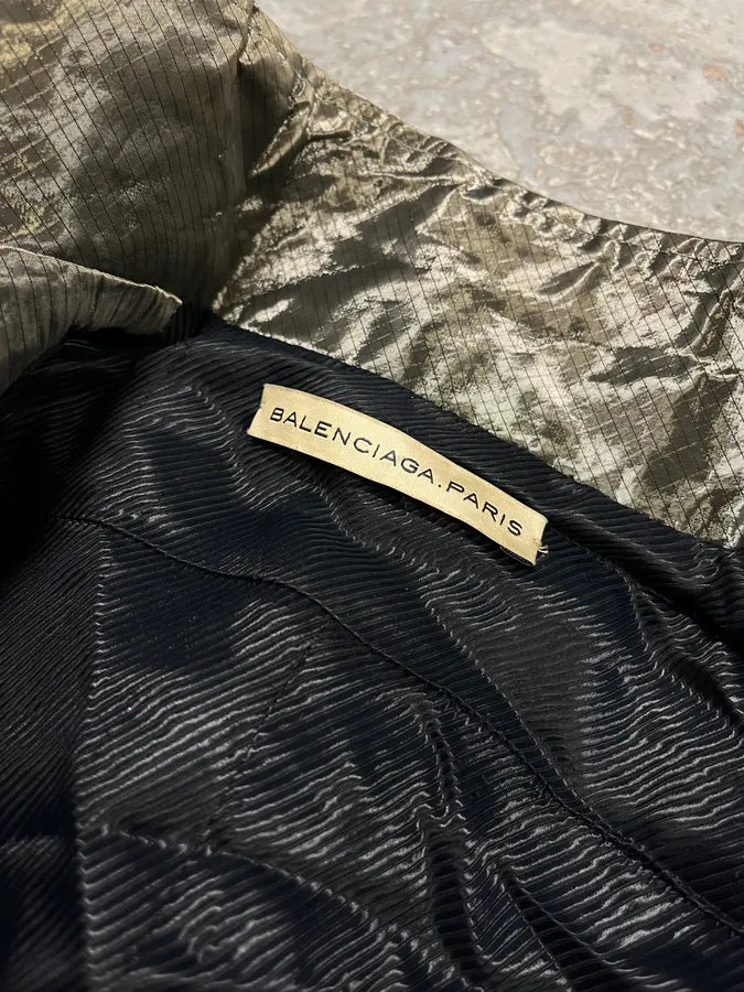 SS2007 Balenciaga Grey Nylon Metallic Jacket zMKncwN 10