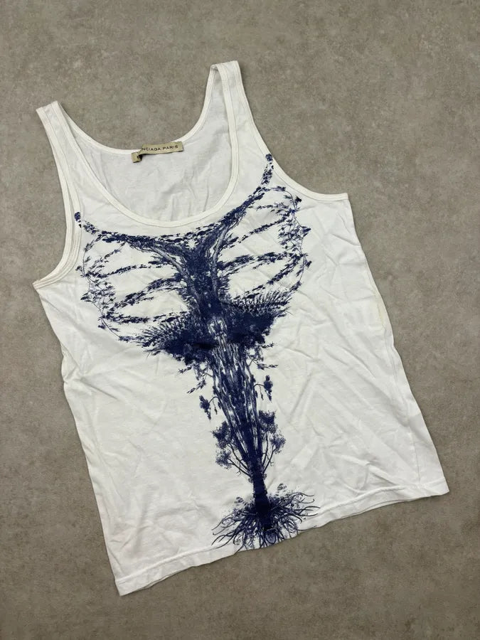 SS2006 Balenciaga White Tree of Life Tank-Top by Nicolas Ghesquière HKdzJBK 3