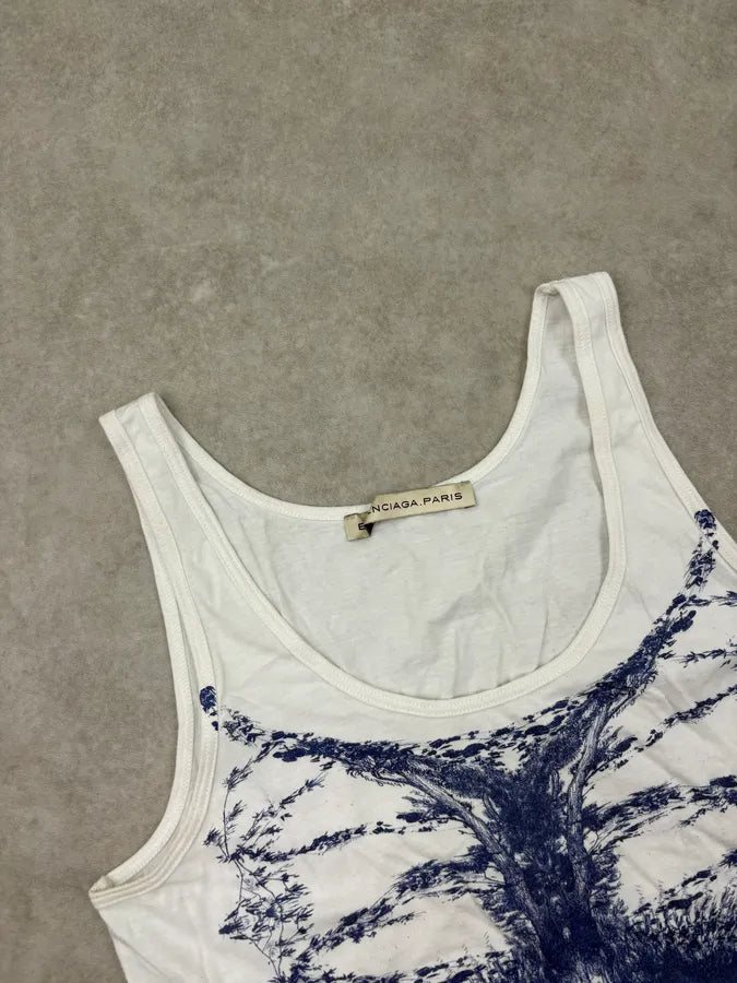 SS2006 Balenciaga White Tree of Life Tank-Top by Nicolas Ghesquière HKdzJBK 4