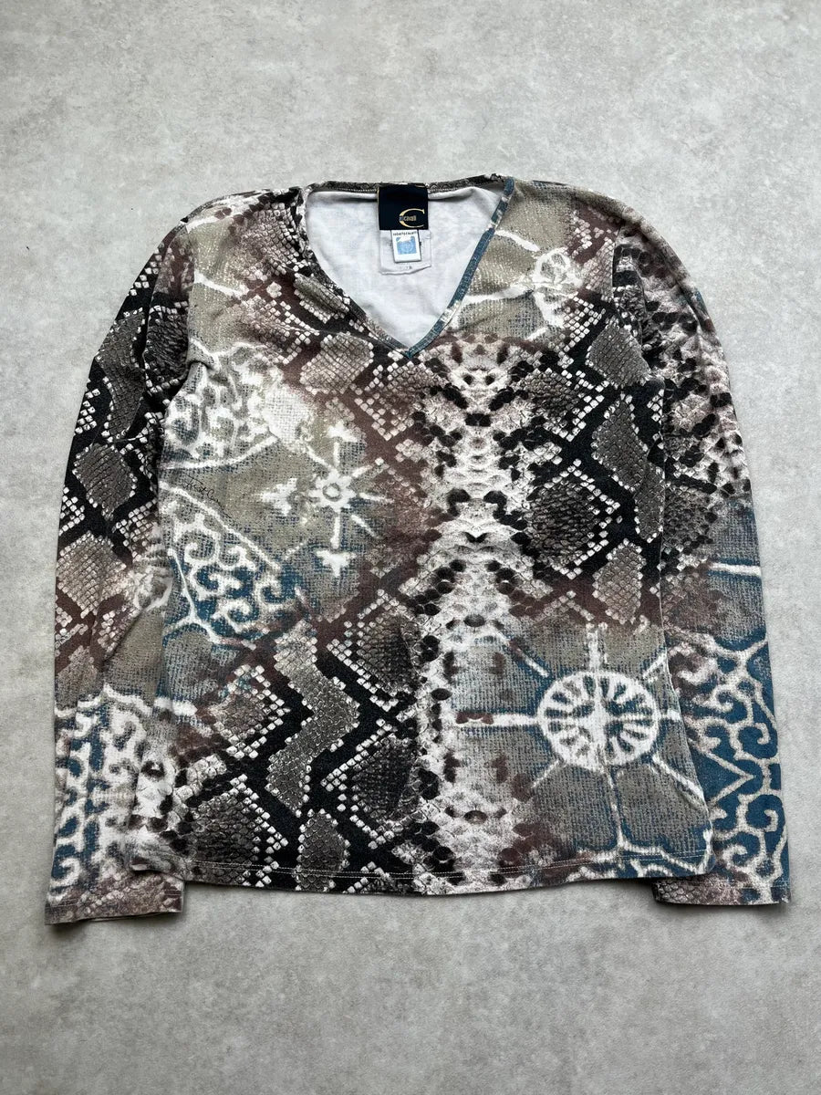 SS2006 Cavalli Animal Mosaic Arabic Grey Longsleeve mpcvpZi 0