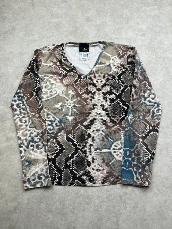 SS2006 Cavalli Animal Mosaic Arabic Grey Longsleeve mpcvpZi 3