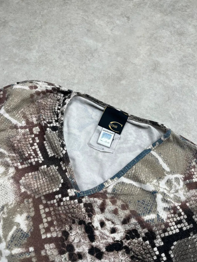 SS2006 Cavalli Animal Mosaic Arabic Grey Longsleeve mpcvpZi 4