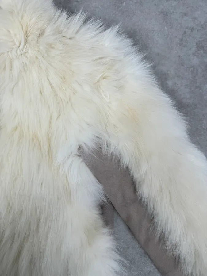 AW2006 Cavalli Beige Fur Suede Leather Jacket kyDgrmA 6