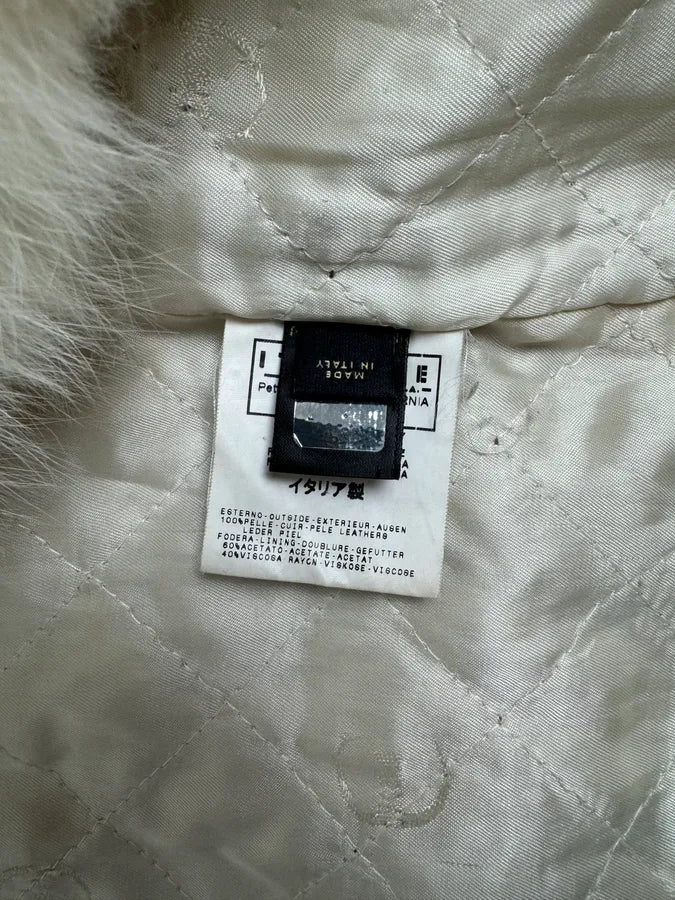 AW2006 Cavalli Beige Fur Suede Leather Jacket kyDgrmA 9