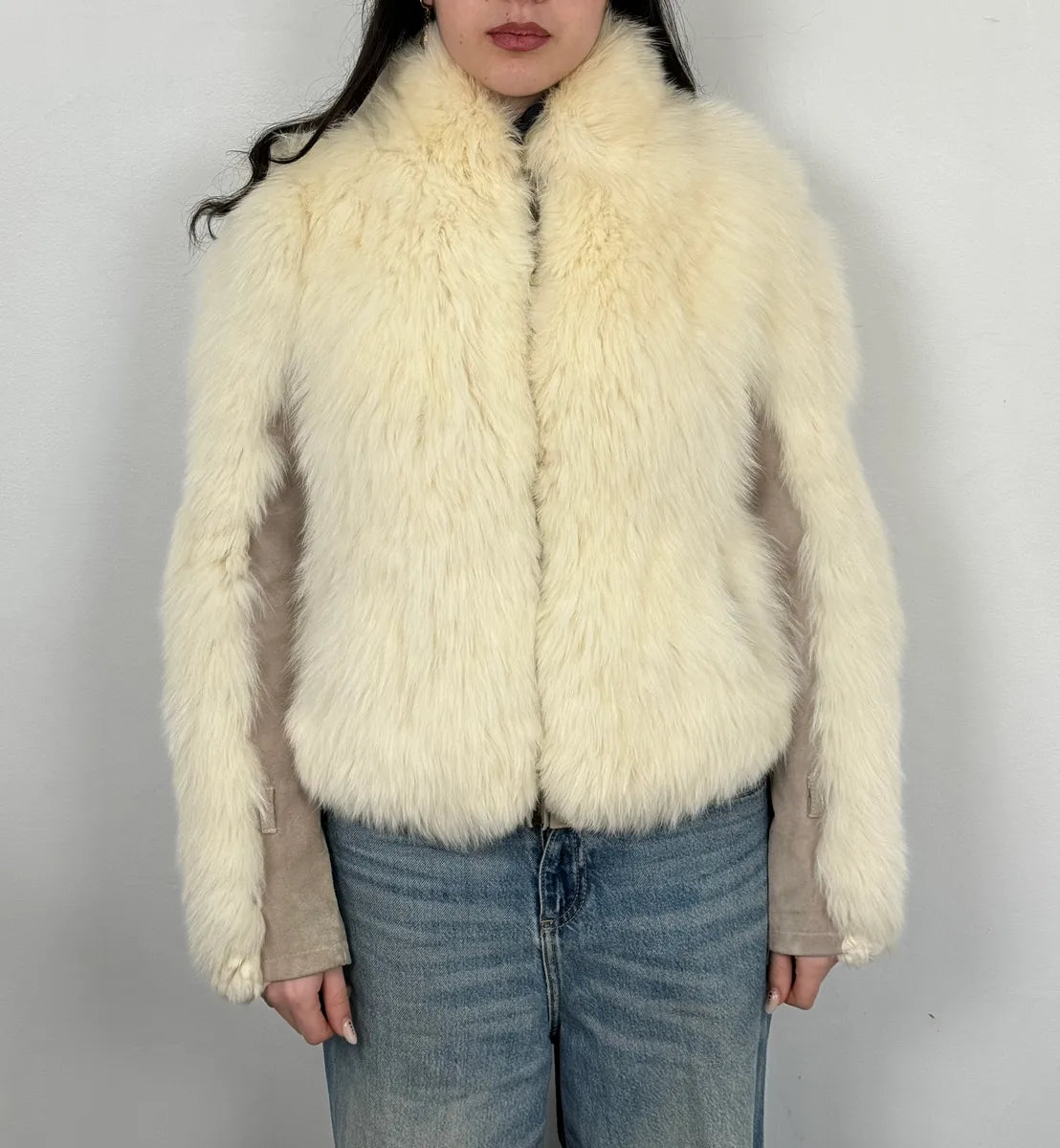 AW2006 Cavalli Beige Fur Suede Leather Jacket kyDgrmA 1