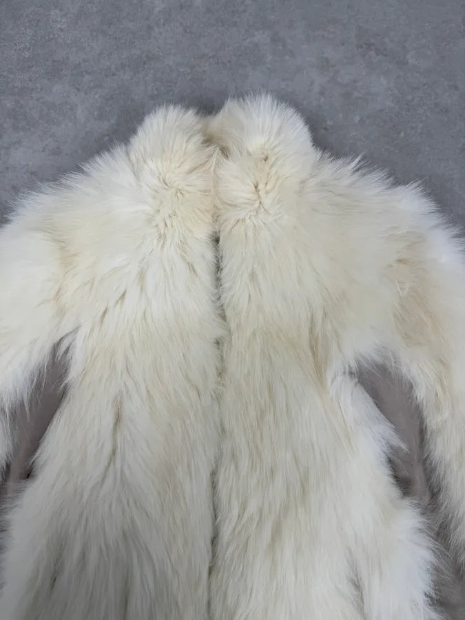 AW2006 Cavalli Beige Fur Suede Leather Jacket kyDgrmA 3