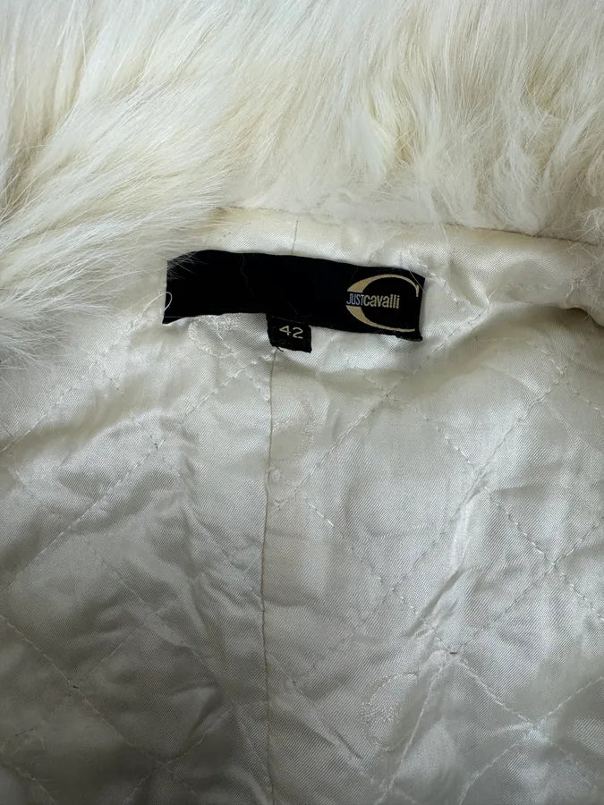 AW2006 Cavalli Beige Fur Suede Leather Jacket kyDgrmA 8