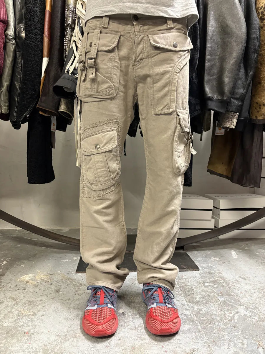 SS2006 Cavalli Beige Multi Pockets Cargo Gun Pants LZeVHTJ 0