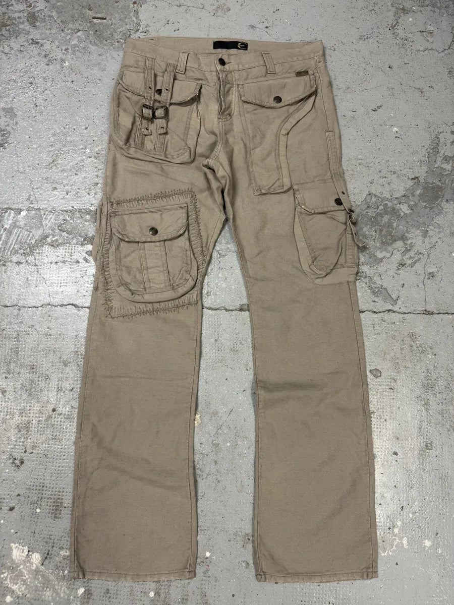 SS2006 Cavalli Beige Multi Pockets Cargo Gun Pants LZeVHTJ 2