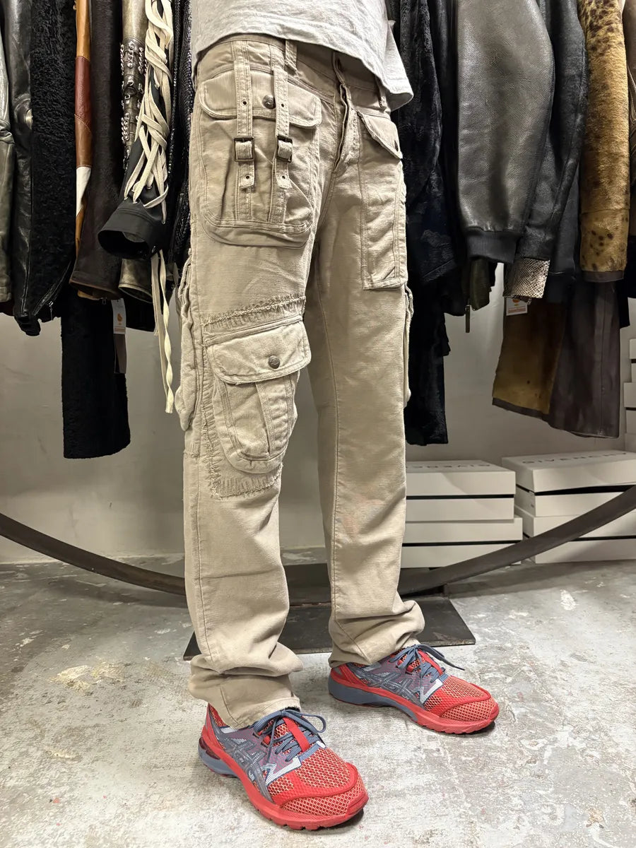 SS2006 Cavalli Beige Multi Pockets Cargo Gun Pants LZeVHTJ 3