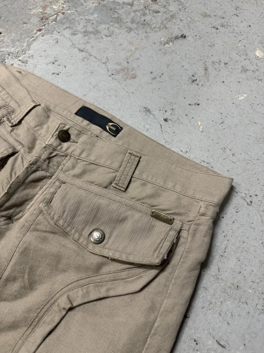 SS2006 Cavalli Beige Multi Pockets Cargo Gun Pants LZeVHTJ 8