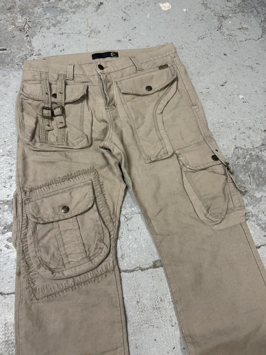 SS2006 Cavalli Beige Multi Pockets Cargo Gun Pants LZeVHTJ 9