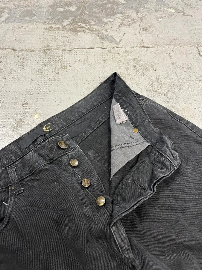 SS2006 Cavalli Black Cozy Straight Denim Jeans ccQPyOK 10