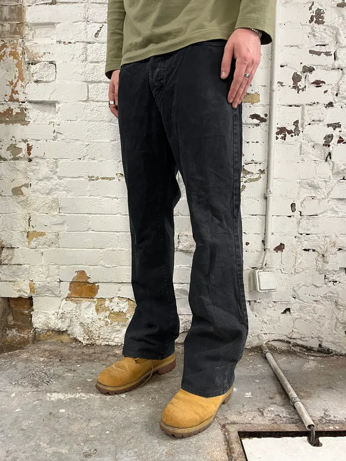 SS2006 Cavalli Black Cozy Straight Denim Jeans ccQPyOK 2