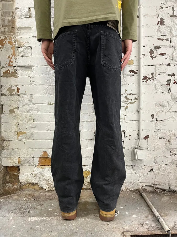 SS2006 Cavalli Black Cozy Straight Denim Jeans ccQPyOK 3