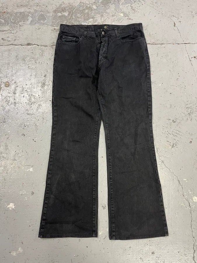 SS2006 Cavalli Black Cozy Straight Denim Jeans ccQPyOK 4