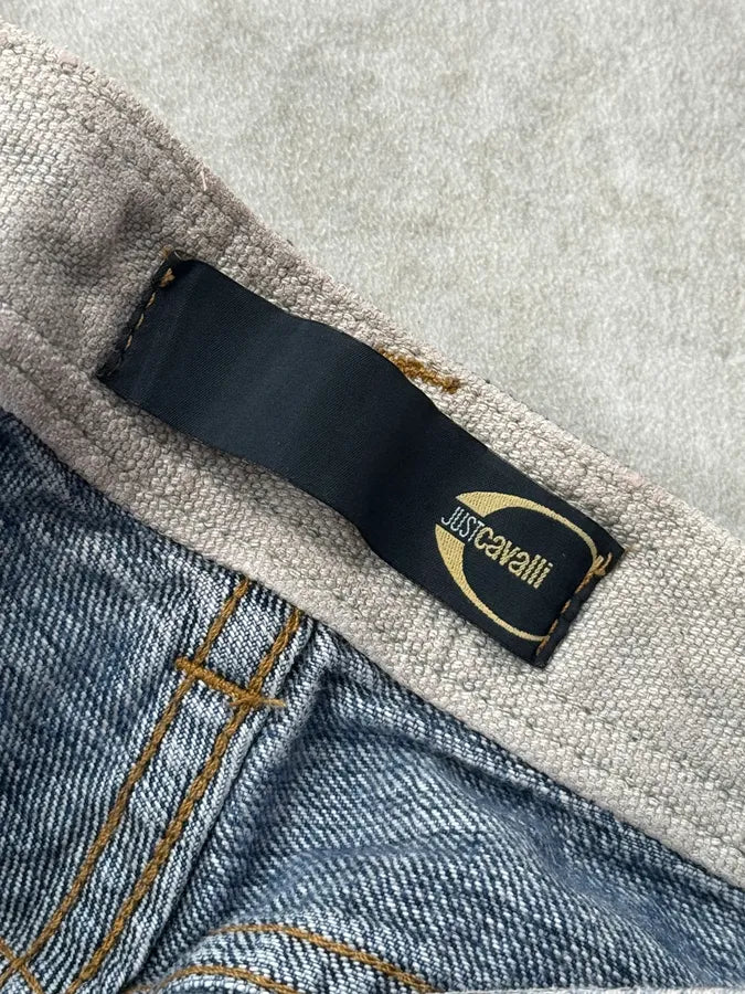 SS2006 Cavalli Blue Faded Distressed Rope Belt Jeans TIRNnvx 10