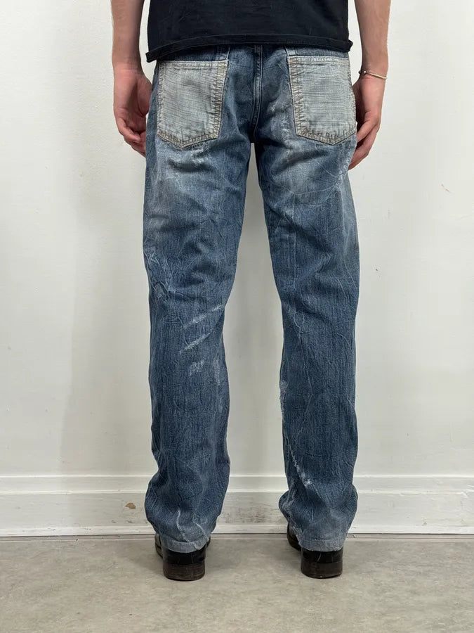 SS2006 Cavalli Blue Faded Distressed Rope Belt Jeans TIRNnvx 4