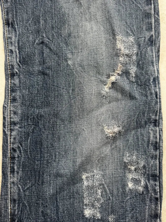 SS2006 Cavalli Blue Faded Distressed Rope Belt Jeans TIRNnvx 8