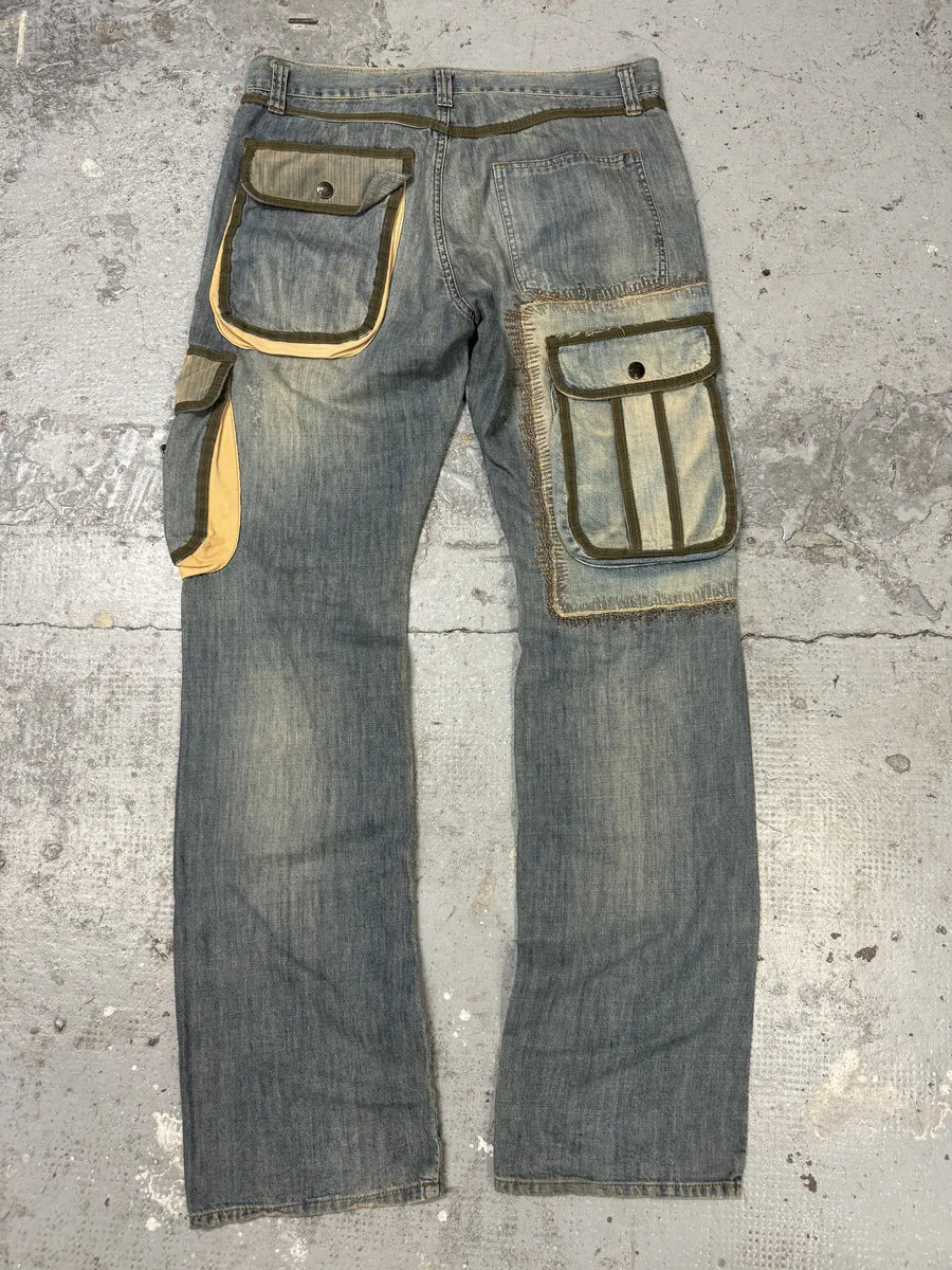 SS2006 Cavalli Cargo Gun Multi Pockets Cowboy Denim Jeans (L) NHzfuPt 2