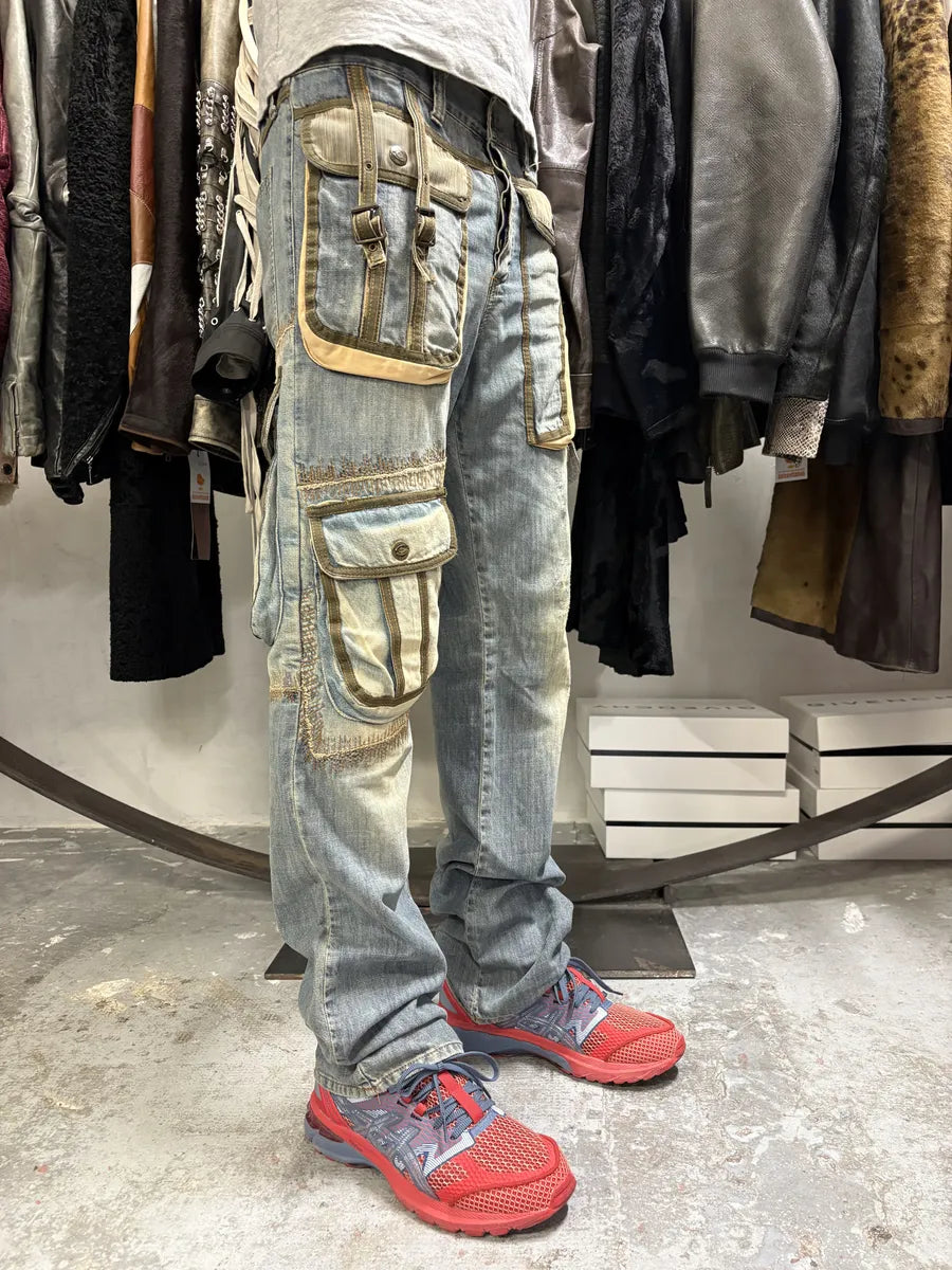 SS2006 Cavalli Cargo Gun Multi Pockets Cowboy Denim Jeans (L) NHzfuPt 4