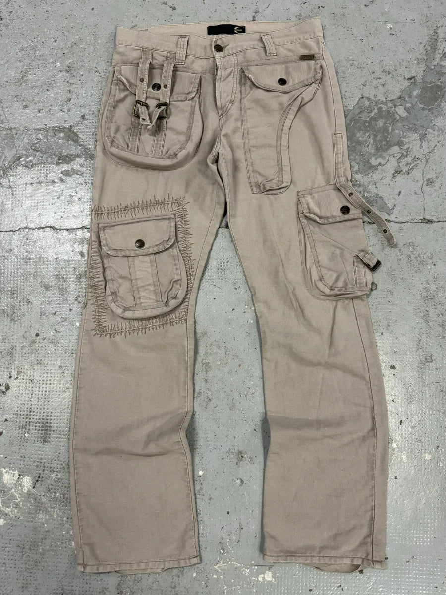 SS2006 Cavalli Cargo Gun Multi Pockets Grey Pants MZtgGdi 0