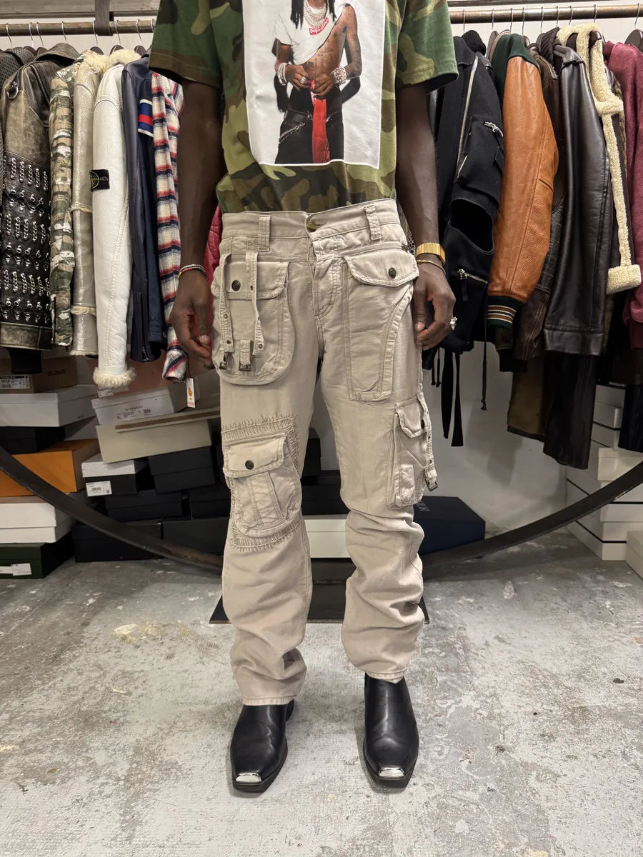 SS2006 Cavalli Cargo Gun Multi Pockets Grey Pants MZtgGdi 1