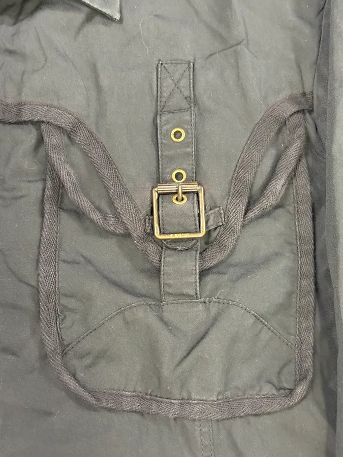 SS2006 Cavalli Cargo Multi Pockets Black Shirt QlJfWzW 6