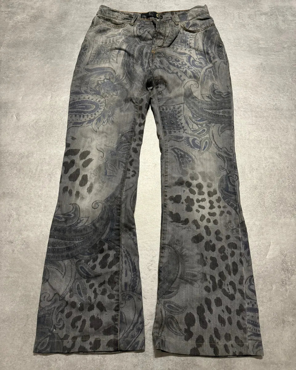 SS2006 Cavalli Contemporary Panther Astro Grey Pants (S) 0