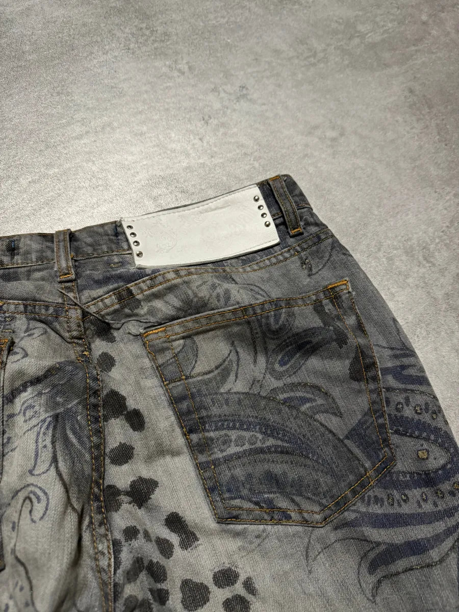 SS2006 Cavalli Contemporary Panther Astro Grey Pants (S) 2