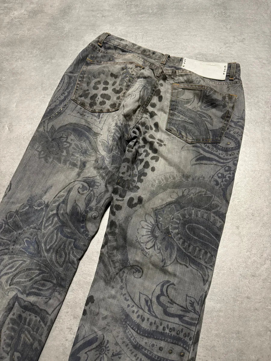 SS2006 Cavalli Contemporary Panther Astro Grey Pants (S) 3