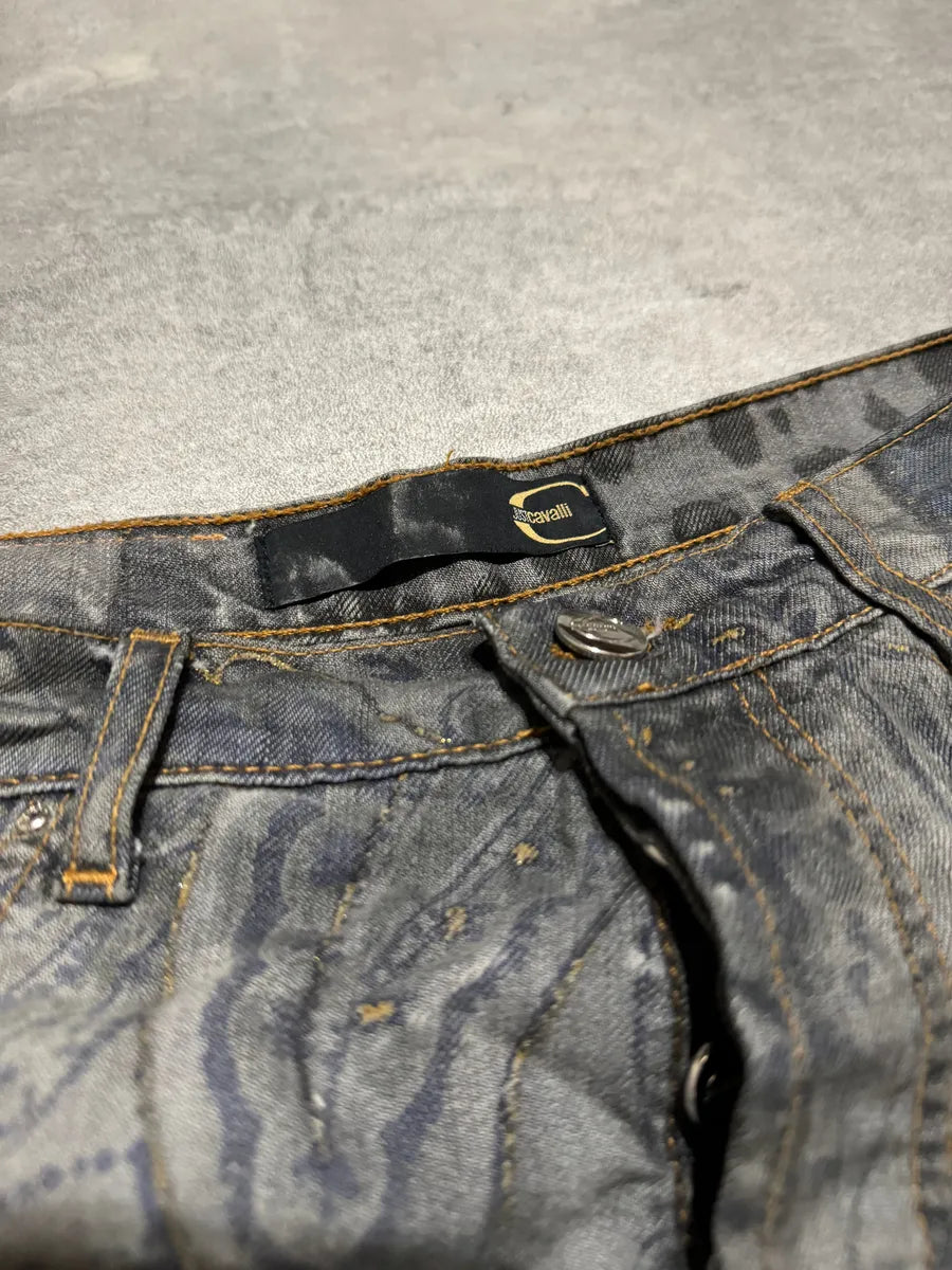 SS2006 Cavalli Contemporary Panther Astro Grey Pants (S) 5